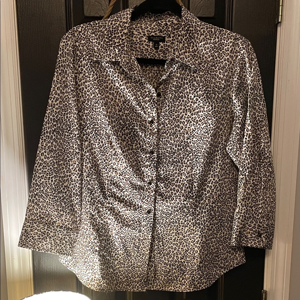 Leopard Print Button-Up Shirt